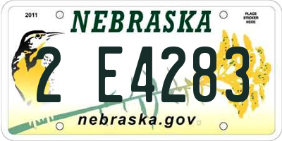 NE license plate 2E4283