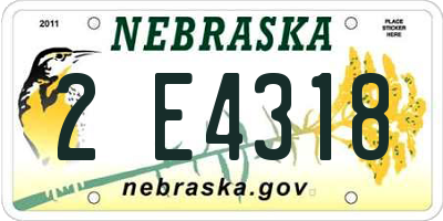 NE license plate 2E4318