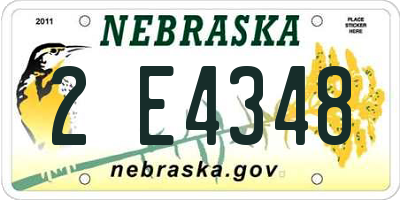 NE license plate 2E4348