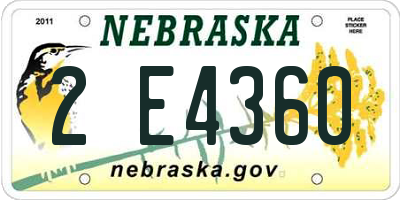 NE license plate 2E4360
