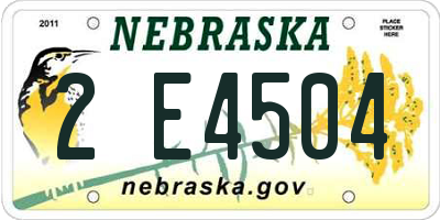 NE license plate 2E4504