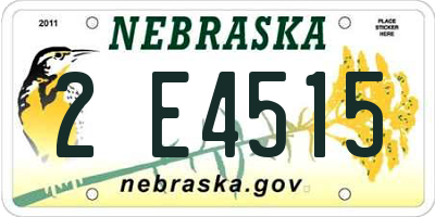 NE license plate 2E4515