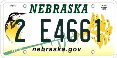 NE license plate 2E4661