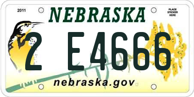 NE license plate 2E4666