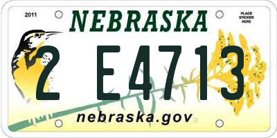 NE license plate 2E4713