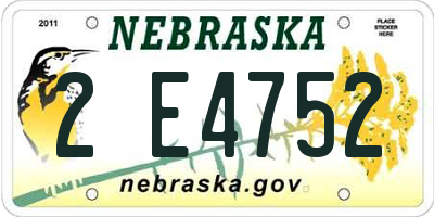 NE license plate 2E4752