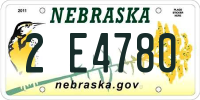 NE license plate 2E4780