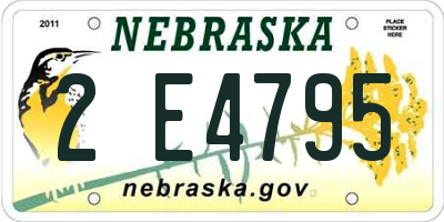NE license plate 2E4795
