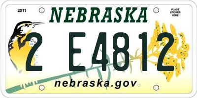 NE license plate 2E4812