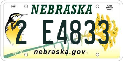 NE license plate 2E4833