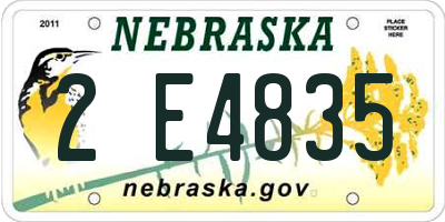 NE license plate 2E4835