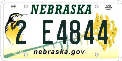 NE license plate 2E4844