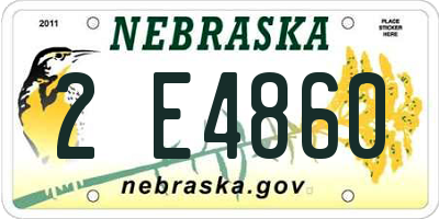 NE license plate 2E4860