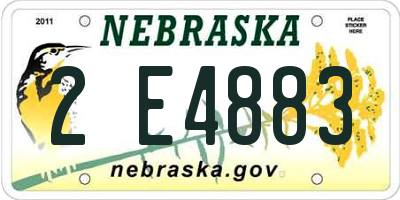 NE license plate 2E4883