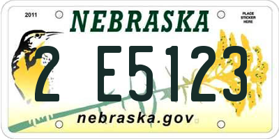 NE license plate 2E5123