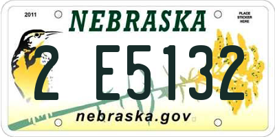 NE license plate 2E5132