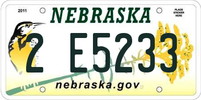 NE license plate 2E5233