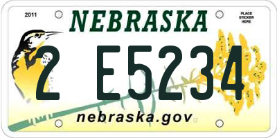 NE license plate 2E5234
