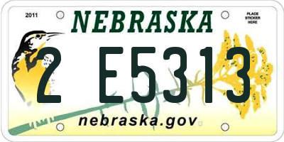 NE license plate 2E5313