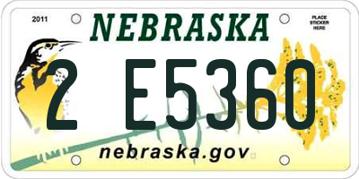 NE license plate 2E5360
