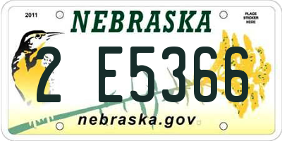 NE license plate 2E5366