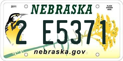 NE license plate 2E5371