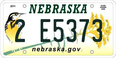 NE license plate 2E5373