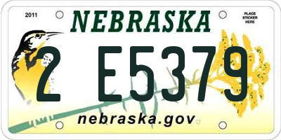 NE license plate 2E5379
