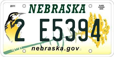 NE license plate 2E5394