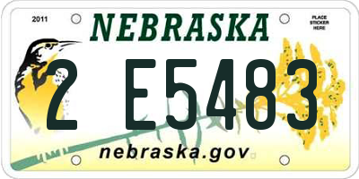 NE license plate 2E5483