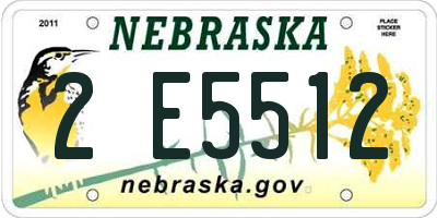 NE license plate 2E5512