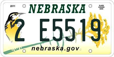 NE license plate 2E5519