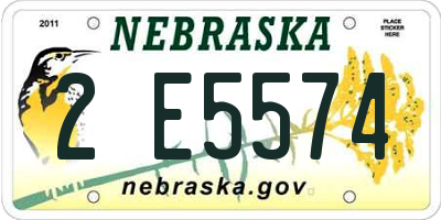 NE license plate 2E5574