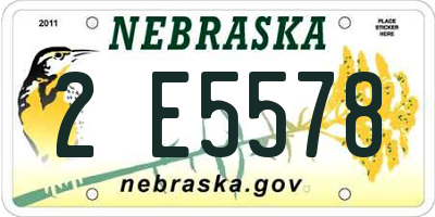 NE license plate 2E5578