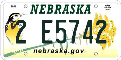 NE license plate 2E5742