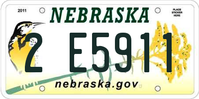 NE license plate 2E5911