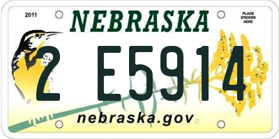NE license plate 2E5914
