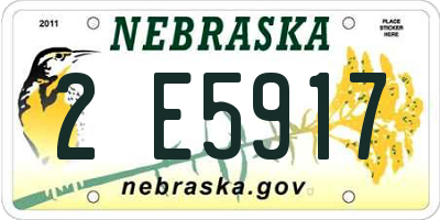 NE license plate 2E5917