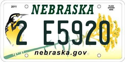 NE license plate 2E5920