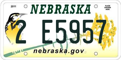 NE license plate 2E5957
