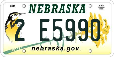 NE license plate 2E5990