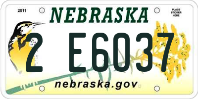 NE license plate 2E6037