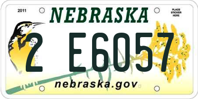 NE license plate 2E6057