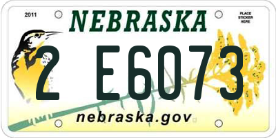 NE license plate 2E6073