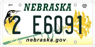 NE license plate 2E6091
