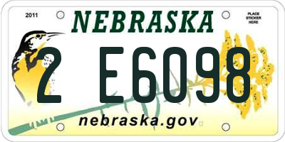 NE license plate 2E6098