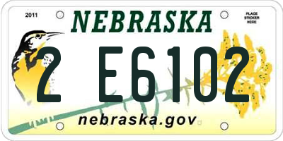 NE license plate 2E6102