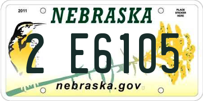 NE license plate 2E6105