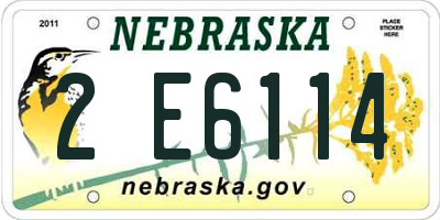 NE license plate 2E6114