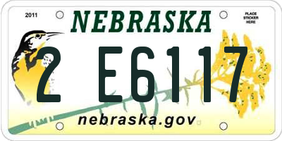 NE license plate 2E6117